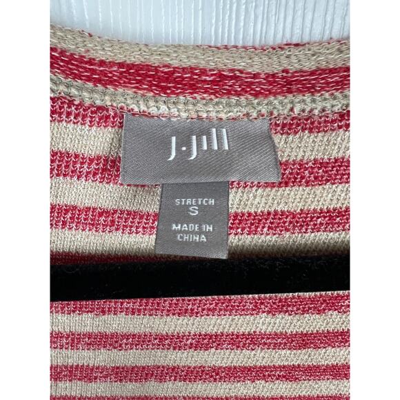 J. Jill Small Pink Stripe Pullover Long Sleeve Scoop Neck Knit Cotton Sweater - Picture 4 of 6